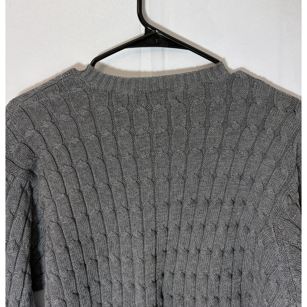 Daniel Cremieux Cotton Cable Knit  Sweater Men's Grey  Size L Grandpa Core - Picture 8 of 12